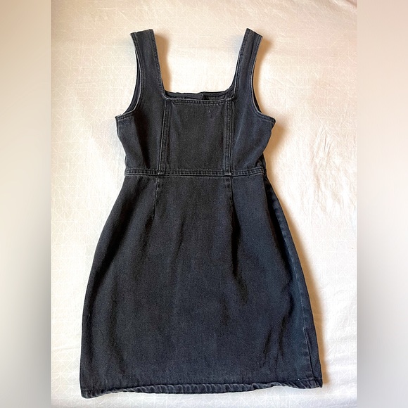 Urban Outfitters button down black denim mini dress - Picture 2 of 7
